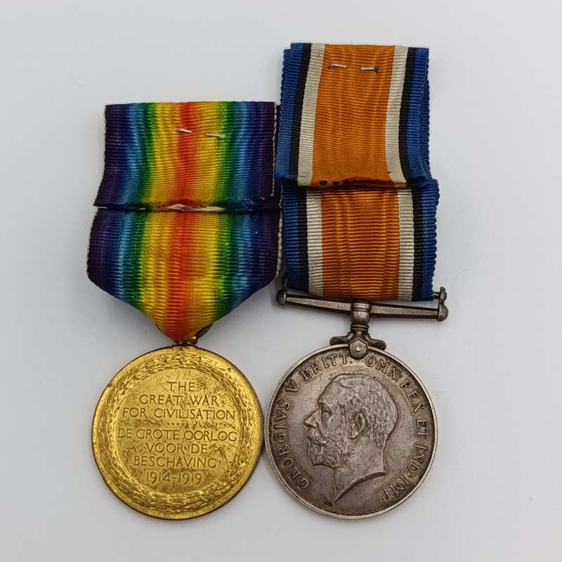 Pair of WW1 medals issued to Pte. MJ. Franken, 17th Mounted Rifles