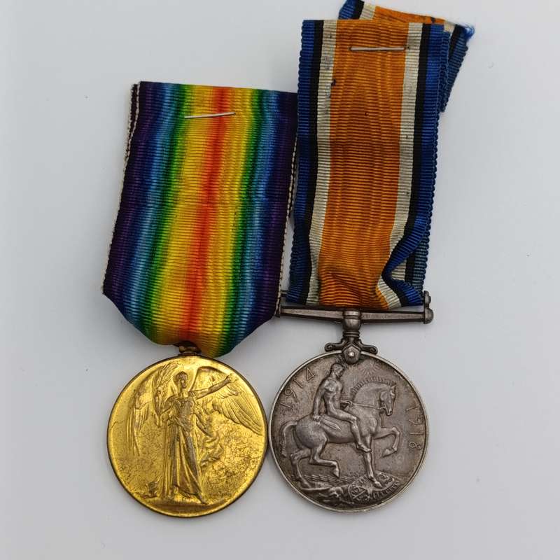 Pair of WW1 medals issued to Pte. MJ. Franken, 17th Mounted Rifles