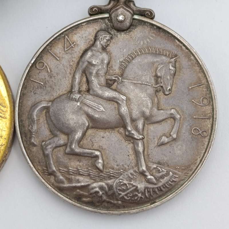 Pair of WW1 medals issued to Pte. MJ. Franken, 17th Mounted Rifles