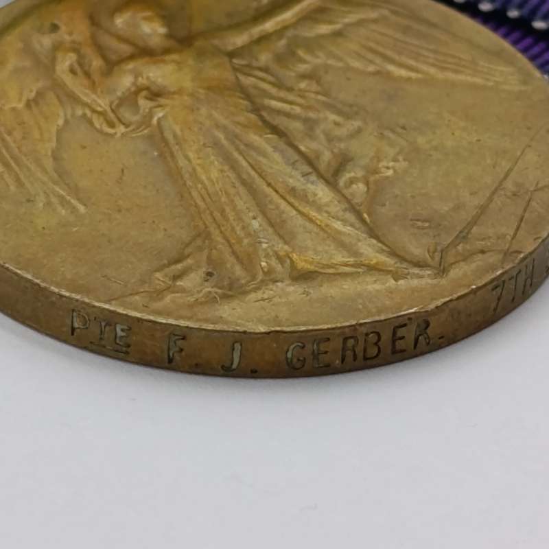 WW1 Victory medal issued to Pte. FJ Gerber, 7th SA Infantry