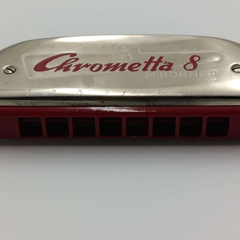 Vintage Hohner Chrometta 8 harmonica - key C - in pouch
