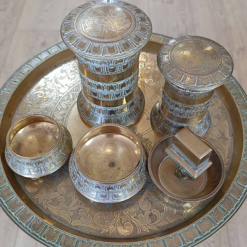 Vintage Solid brass gentleman's club smoking Station - weighs 17.5kg