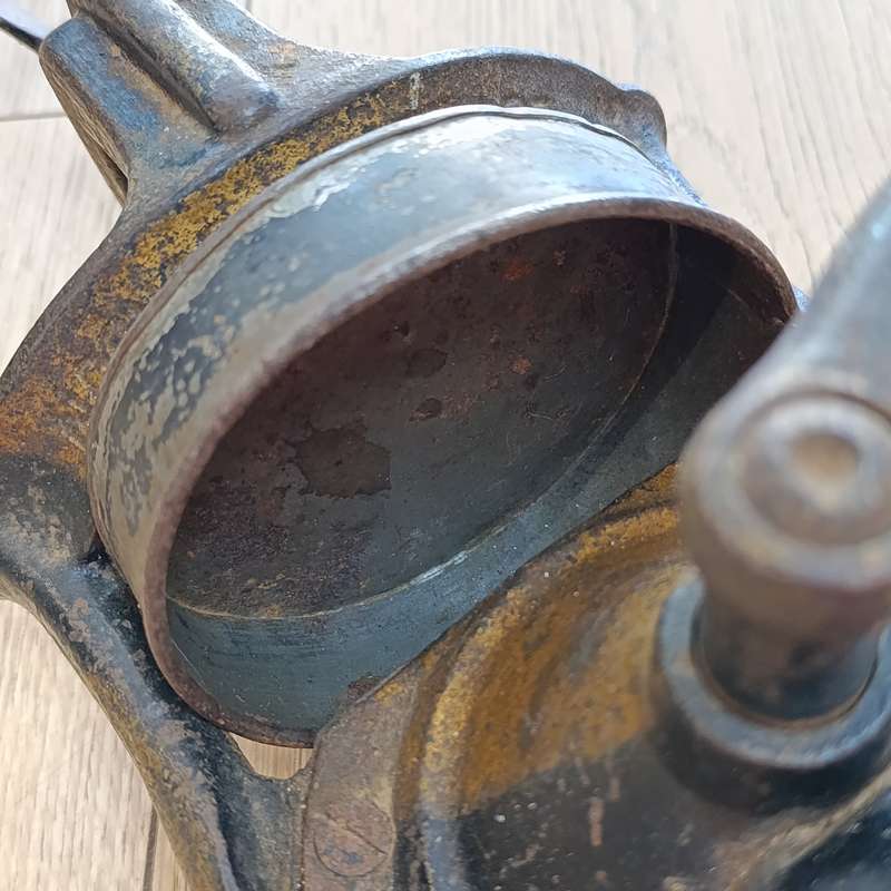 Vintage Lovelock No.2 coffee grinder with tin