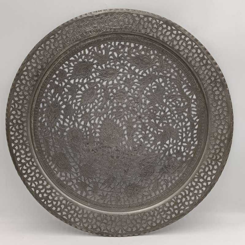 Antique silverplated copper tray