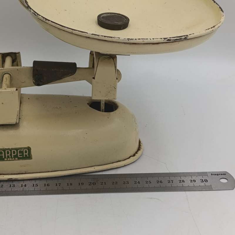Vintage Harper balancing scale with weights