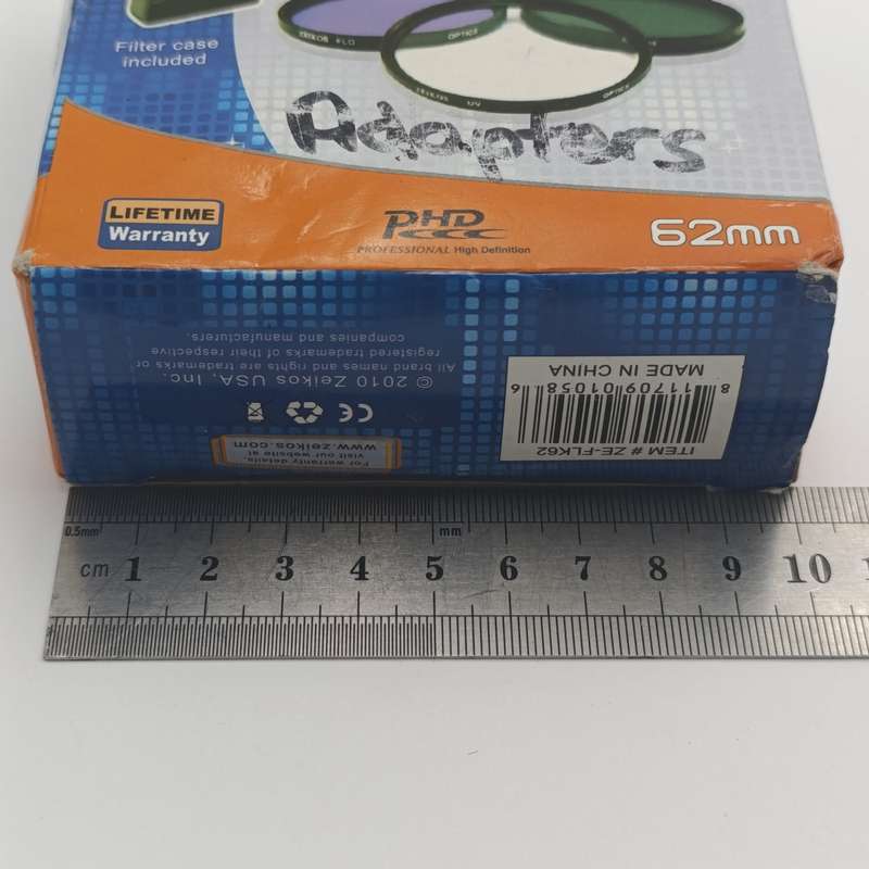 Zeikos 62mm filter set in protective case 3 different filters