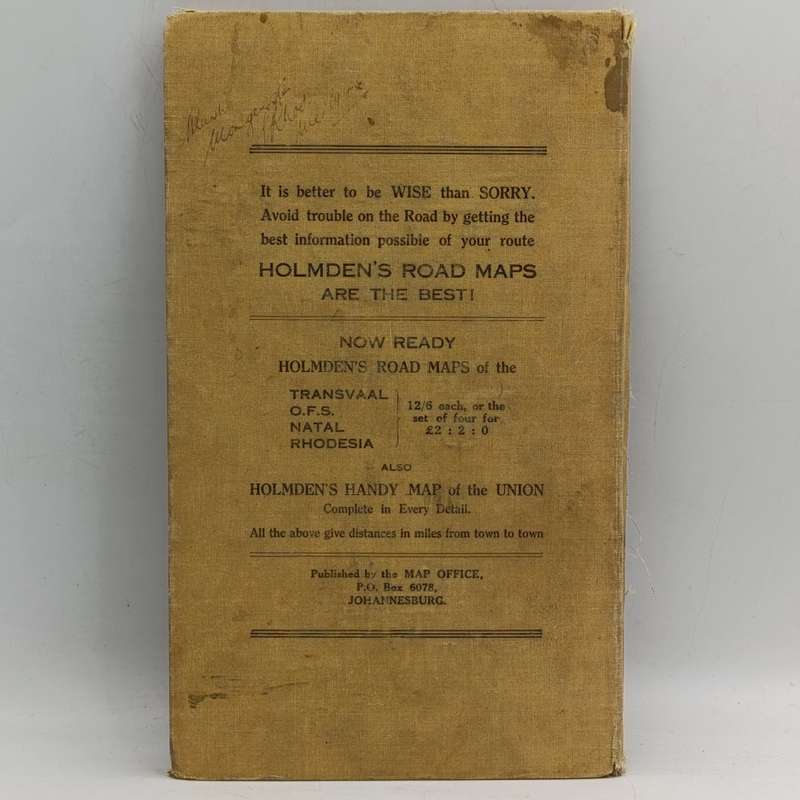 Vintage Holmes Road map of Rhodesia - Southern Rhodesia with insert of Northern Rhodesia