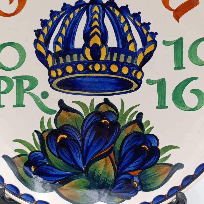 Dutch Juliana 30 April 1916 commemorative porcelain plate by Aluminia Denmark Royal Copenhagen