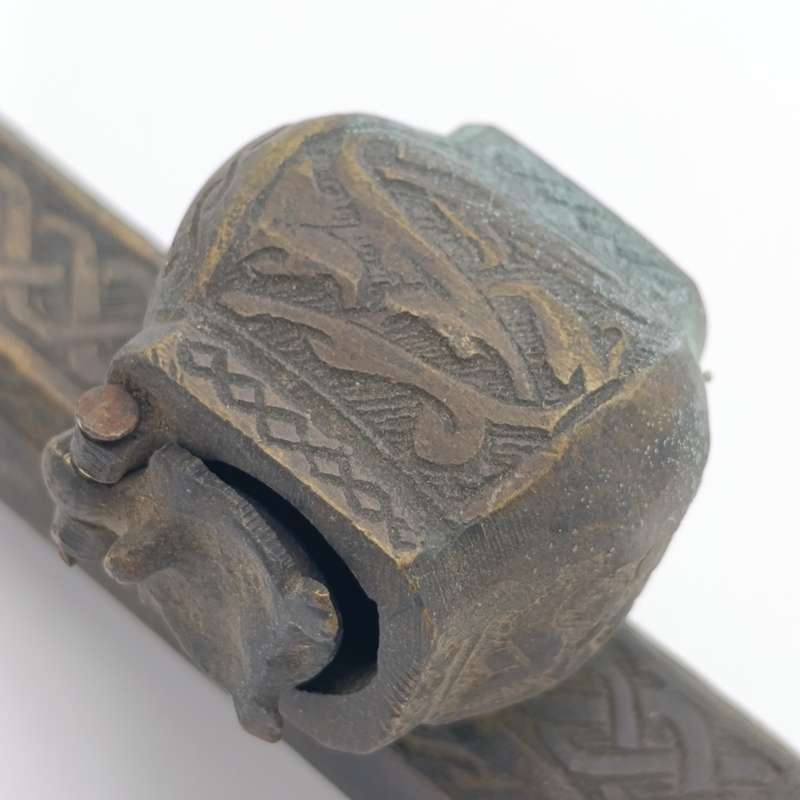 Antique Arabic dipping pen holder with inkwell