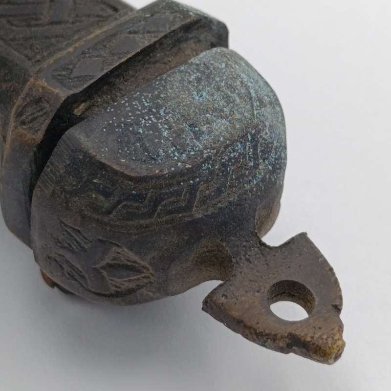 Antique Arabic dipping pen holder with inkwell