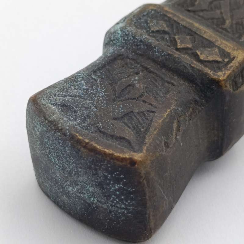 Antique Arabic dipping pen holder with inkwell