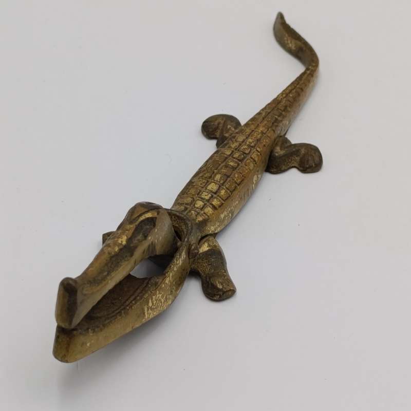Vintage brass alligator nut cracker