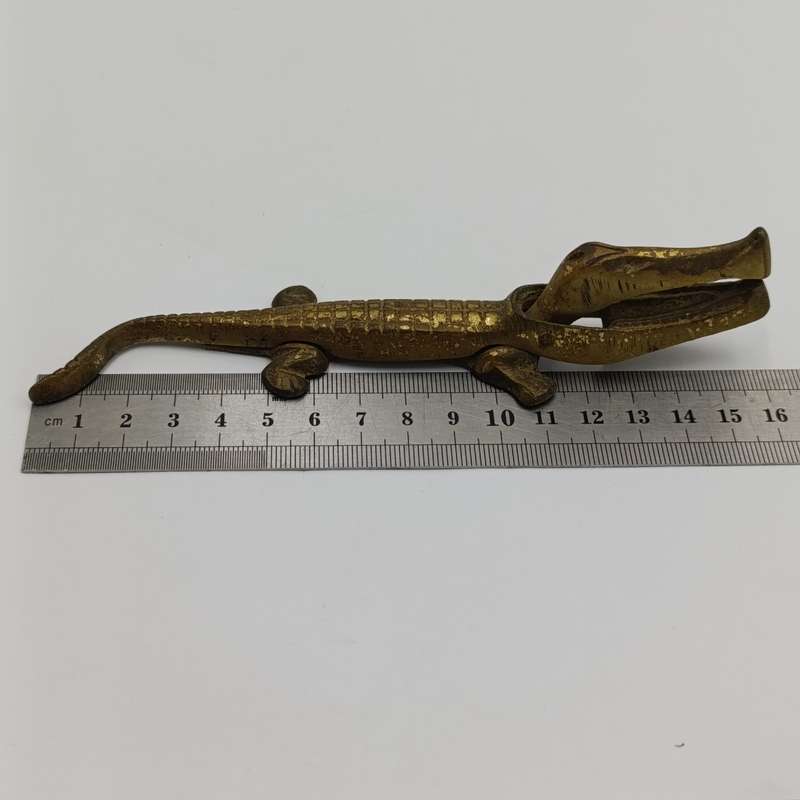 Vintage brass alligator nut cracker