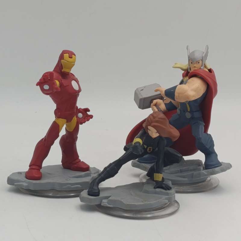 Lot of 3 Disney Infinity action figures - Iron Man, Thor and Black Widow