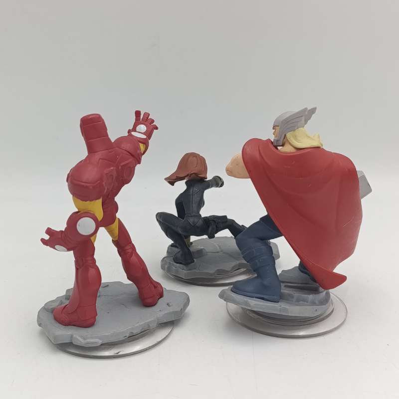 Lot of 3 Disney Infinity action figures - Iron Man, Thor and Black Widow