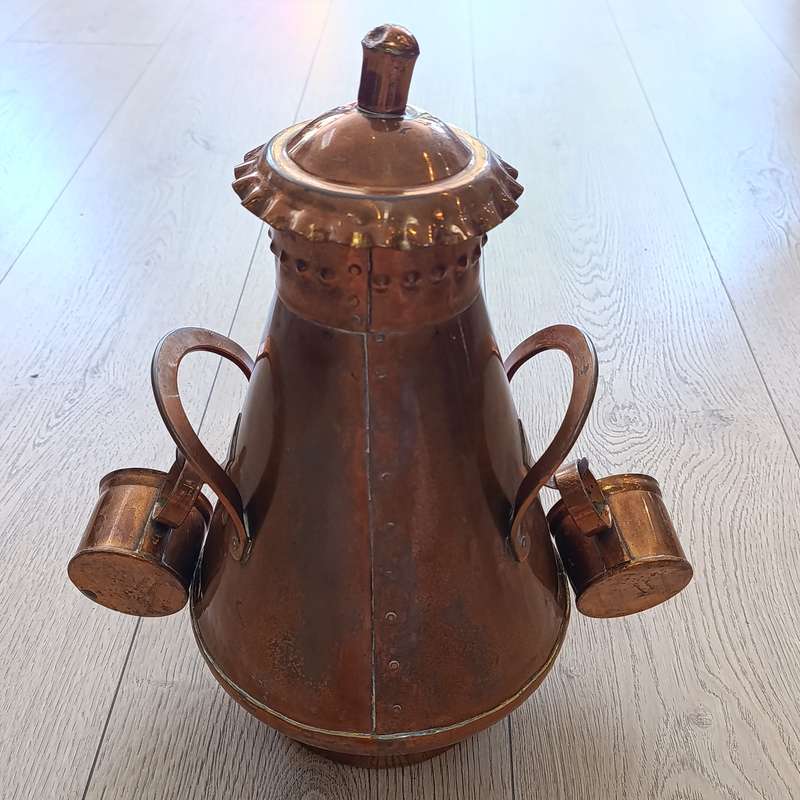 Antique Turkish Style coffee urn with cups - marked Kandikio Uitenhage
