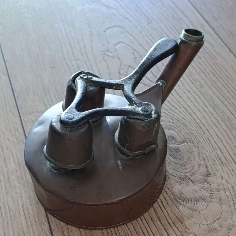Antique unusual copper oil burner