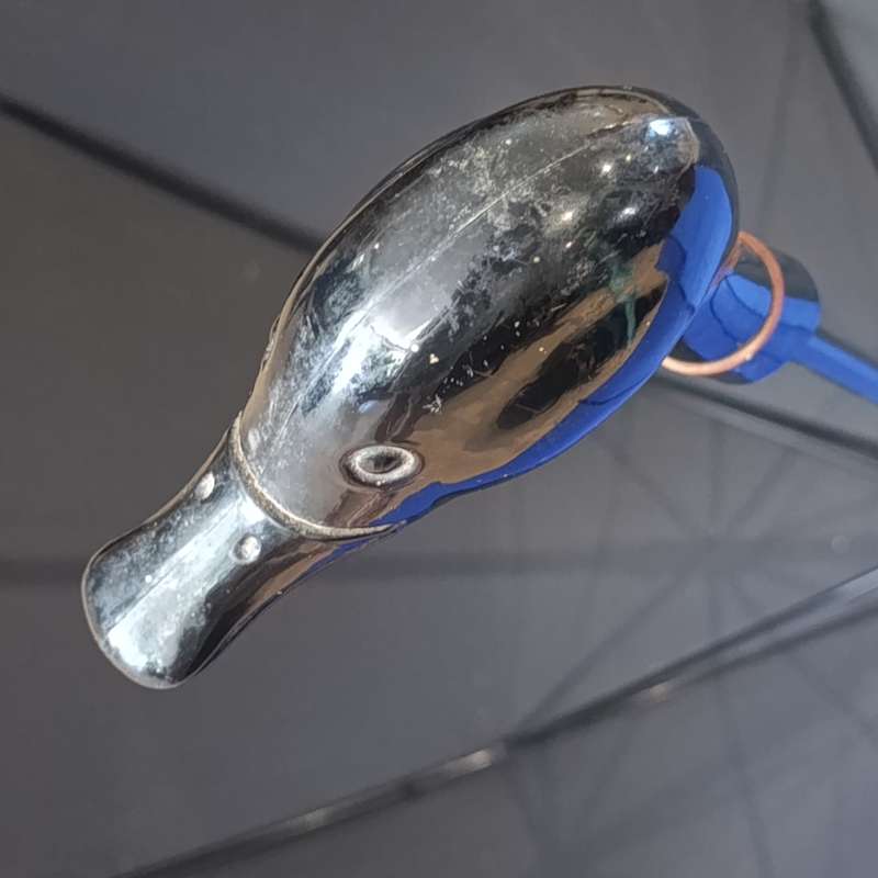 Black and Blue umbrella with duck handle