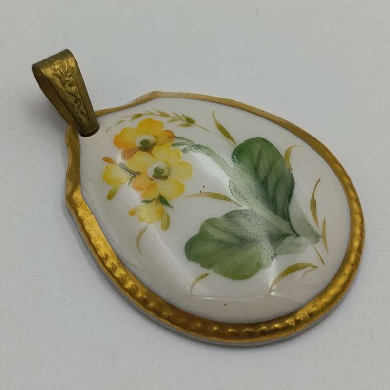 Vintage handpainted Rosenthale porcelain pendant