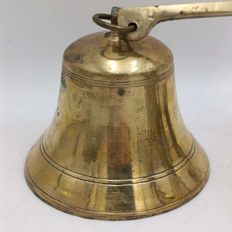 Vintage brass wall hanging bell with anchor mount