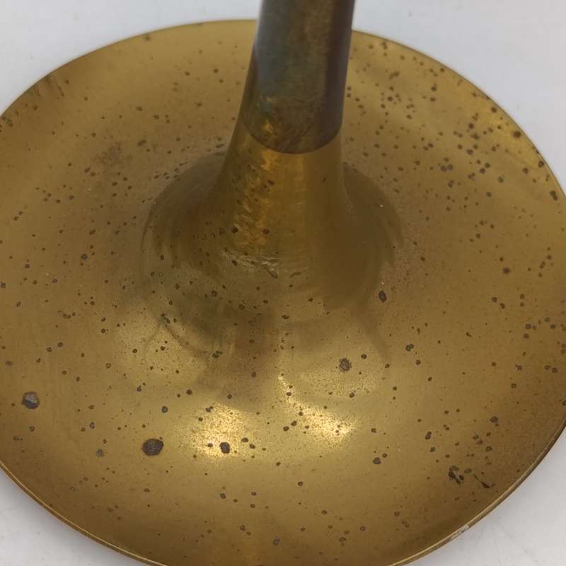 Two vintage brass candle holders