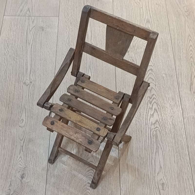 Vintage wooden folding chair for toddler