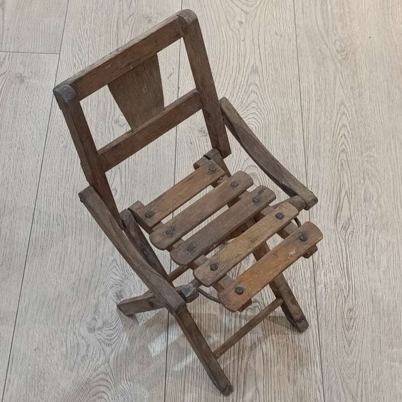 Vintage wooden folding chair for toddler