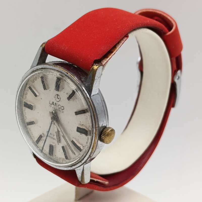 Vintage Lanco Naval manual wind mens watch - working