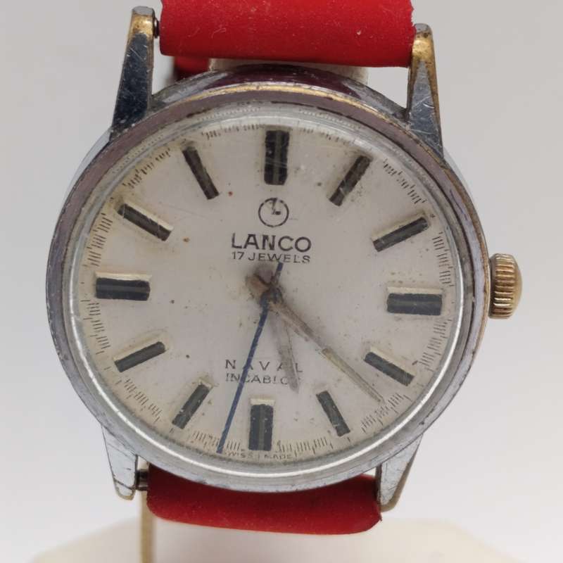 Vintage Lanco Naval manual wind mens watch - working