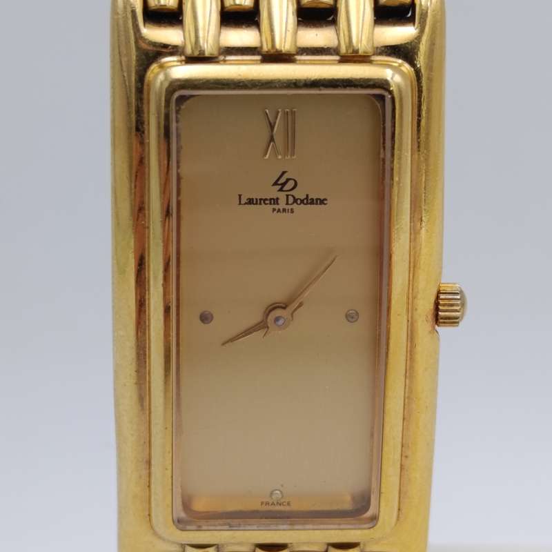 Laurent Dodane goldplated rectangular ladies watch - working - very good condition
