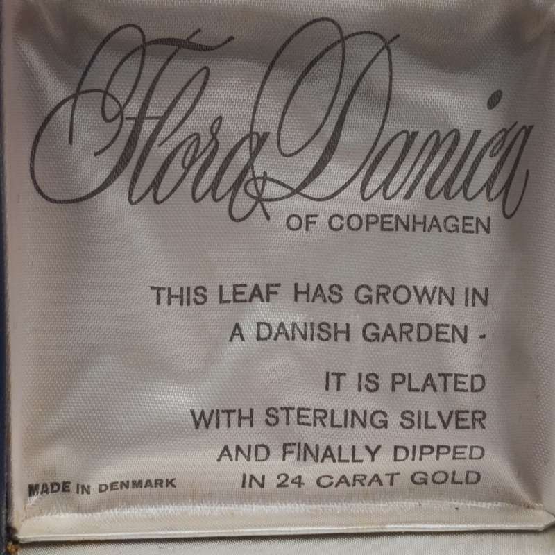 Flora Danica Danish silver & gold leaf in original box