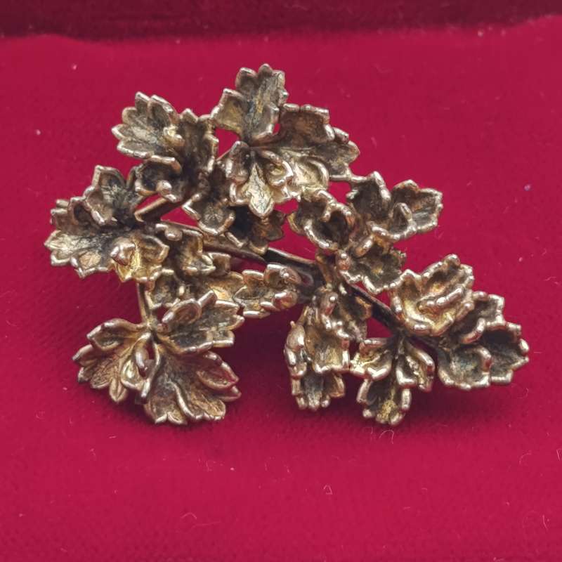 Flora Danica Danish silver & gold leaf in original box