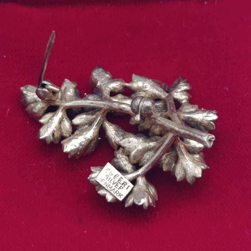 Flora Danica Danish silver & gold leaf in original box