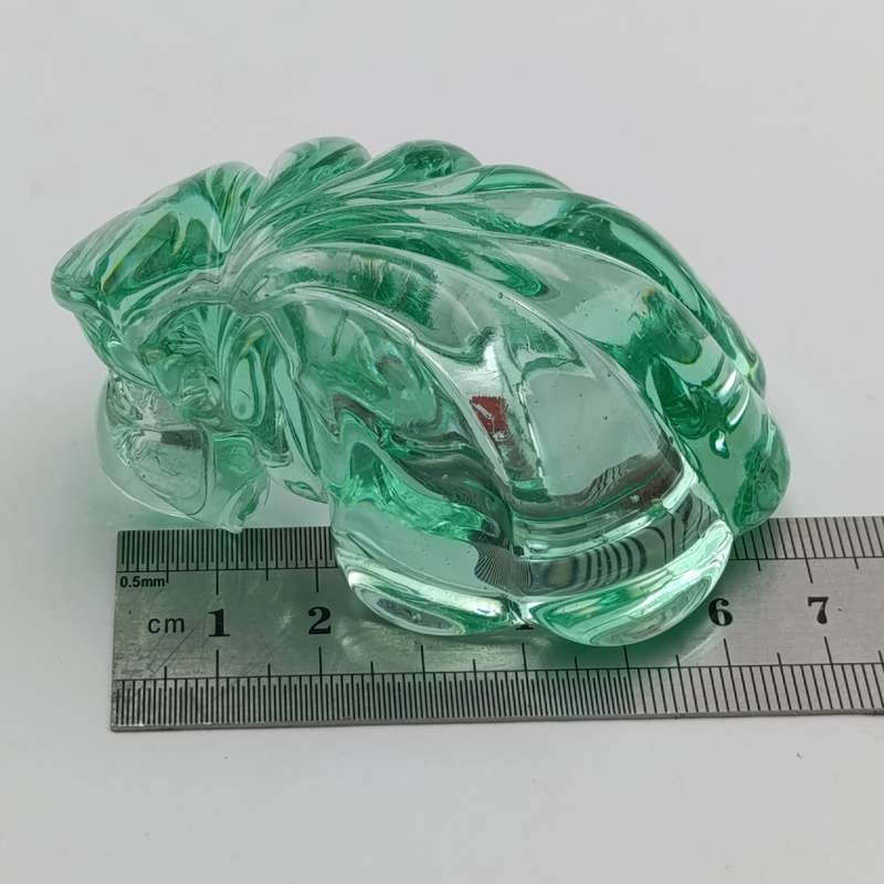 Pair of Green handmade glass trinket bowls