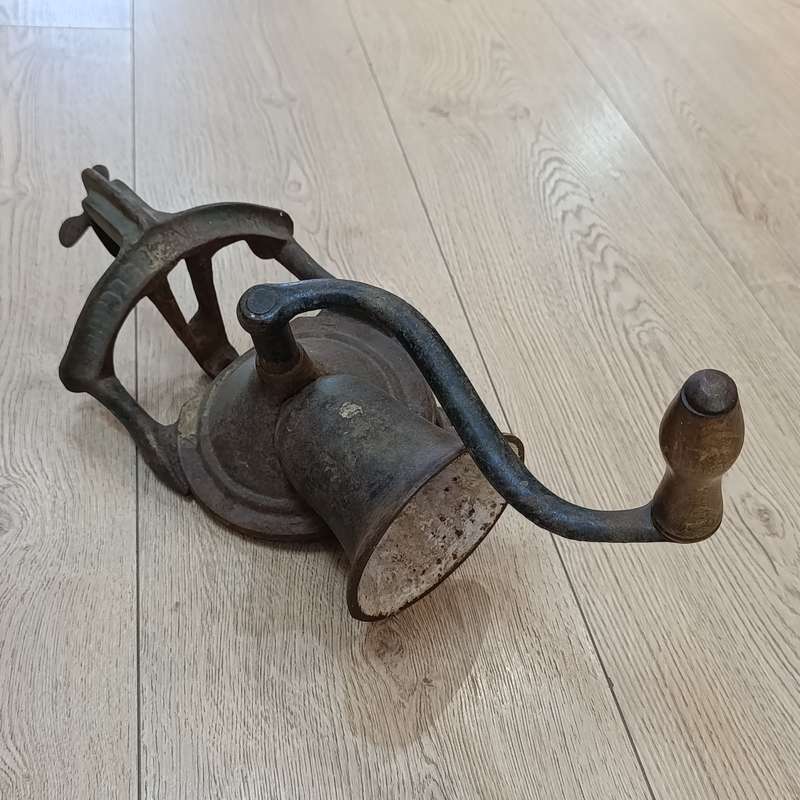 Vintage Lovelock No.4 coffee grinder - wall mount footpiece broken