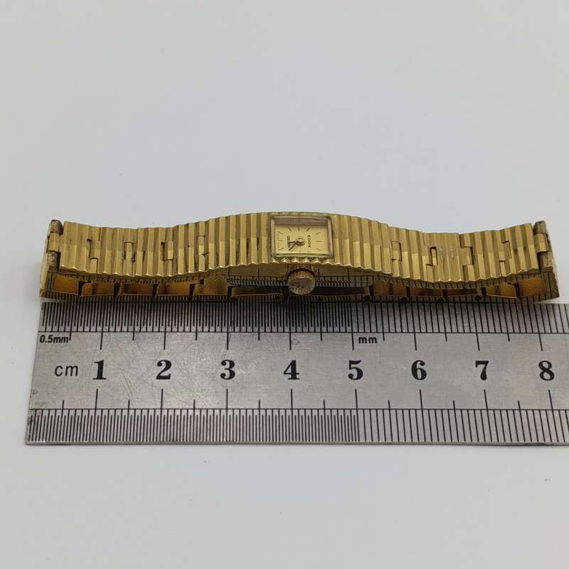Vintage Delfin Edox gold colour mechanical ladies watch in original box - working