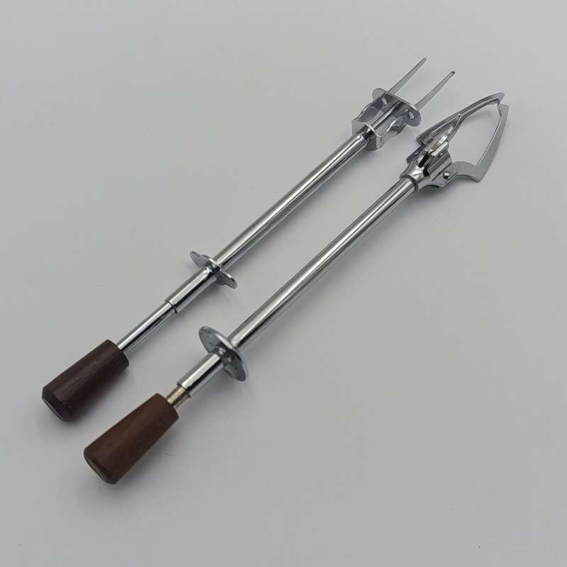 Vintage Automatic Bar tongs and push fork for ice, cherries and Olives