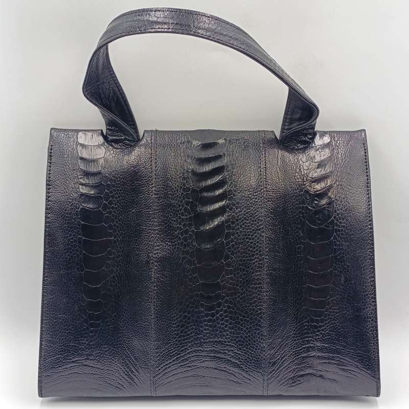 Vintage leather craft of distinction Cape Town crocodile Black leather handbag and purse