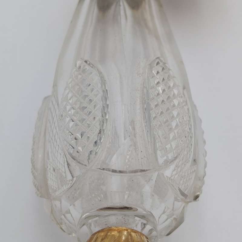 Antique Dutch 14kt gold and crystal perfume bottle in original box