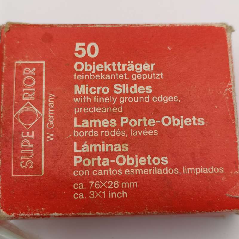 Vintage pack of microscope slides