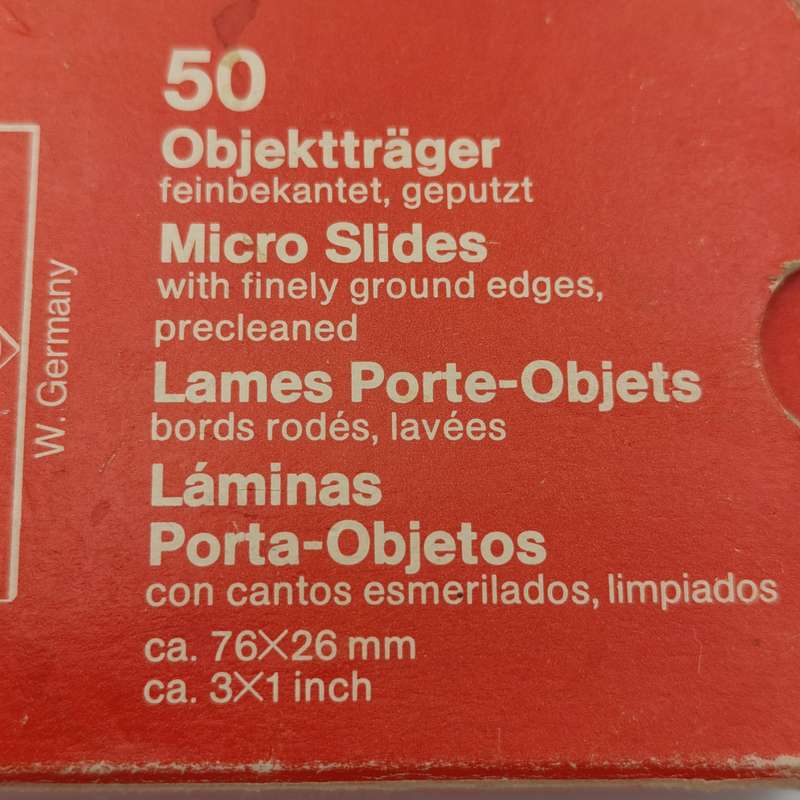 Vintage pack of microscope slides