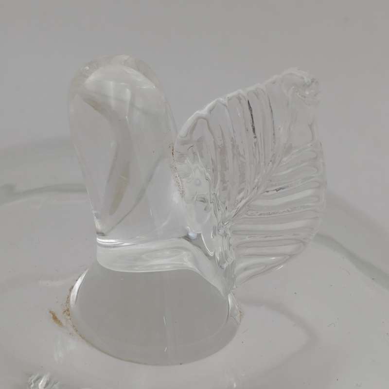 Vintage Bohemia Crystal sweets bowl with lid in shape of apple
