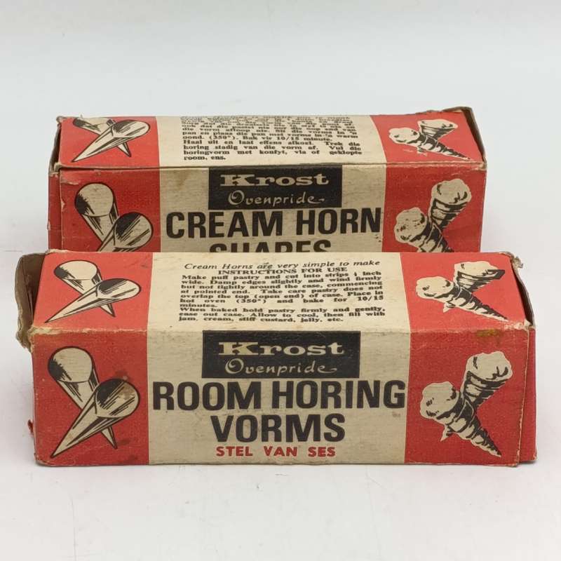 Lot of 2 sets of six Krost Cream Horn Shapes in boxes