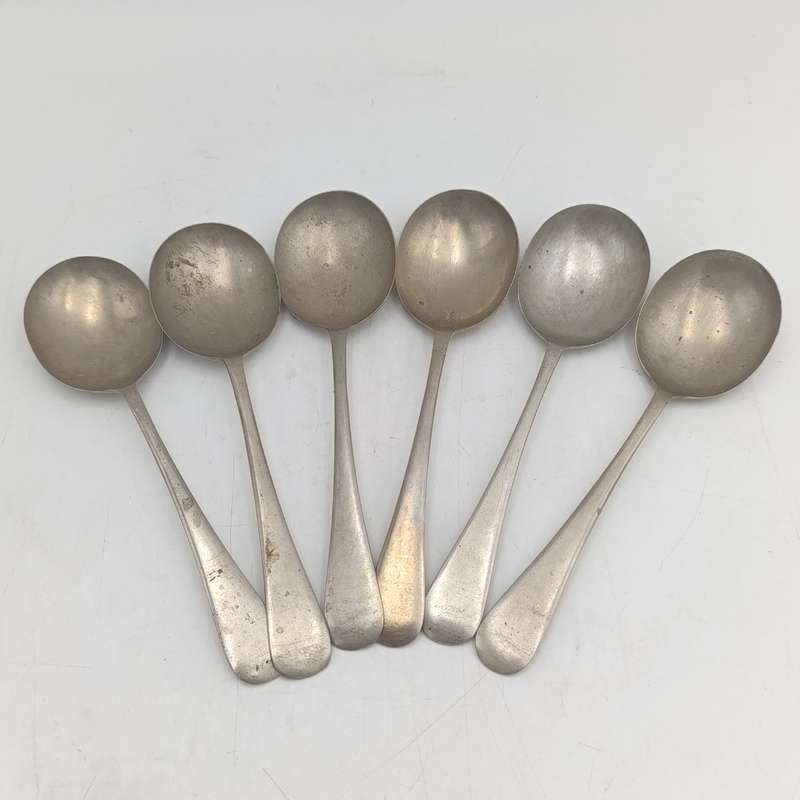 Set of 6 vintage Nickel silver spoons