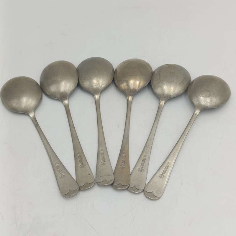 Set of 6 vintage Nickel silver spoons