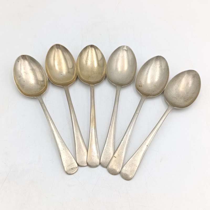 Set of 6 vintage nickel silver spoons