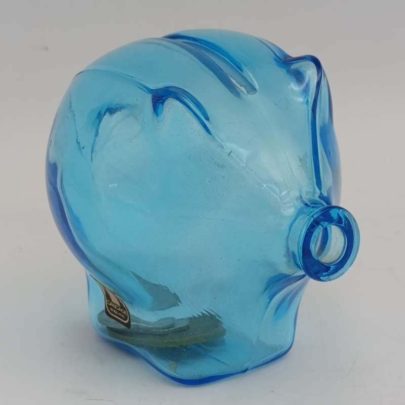 Vintage Cascade England glass piggy bank