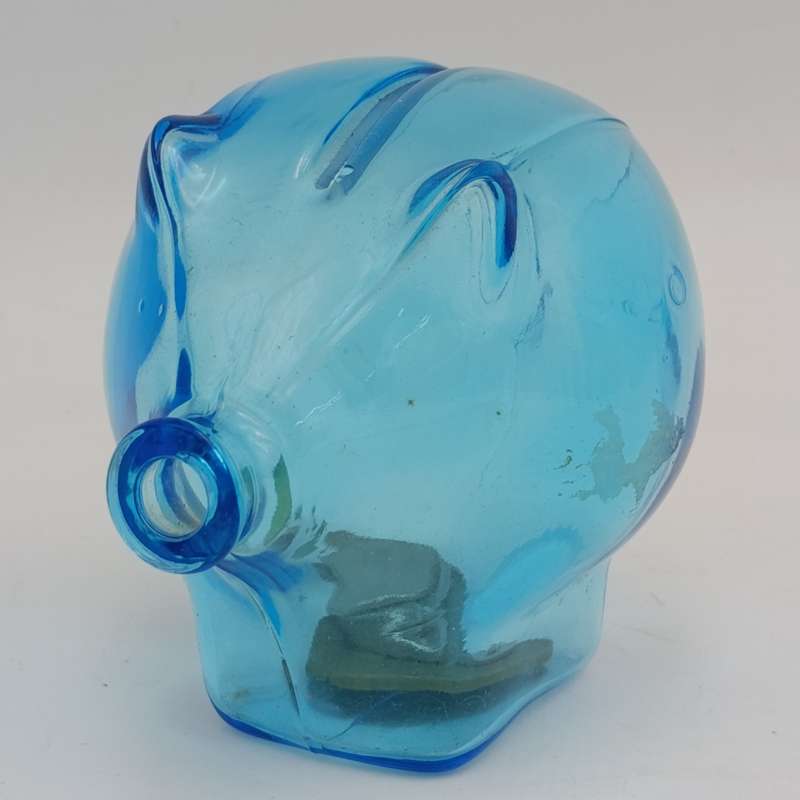 Vintage Cascade England glass piggy bank