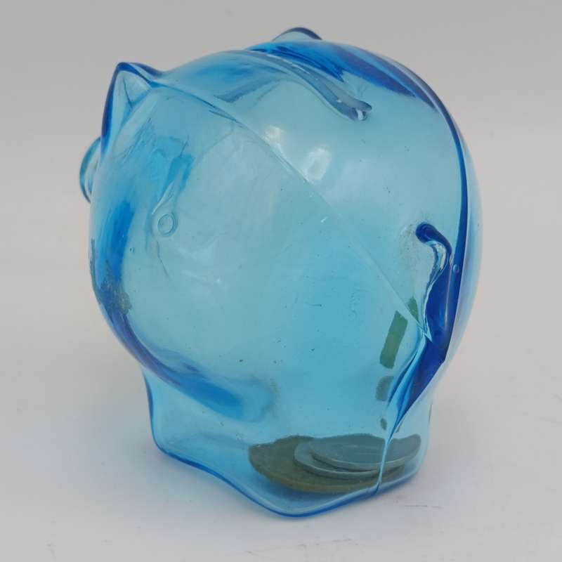 Vintage Cascade England glass piggy bank