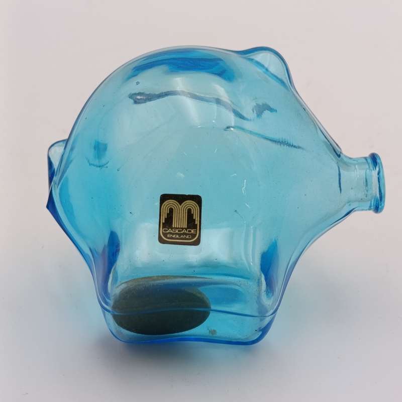 Vintage Cascade England glass piggy bank